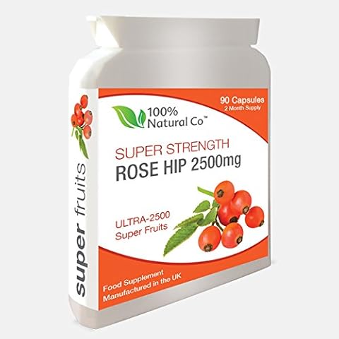 Super Strength Rosehip Capsules - 100% Natural Co - High Strength Rosacanina - Arthritis and Joint Pain Relief Cover