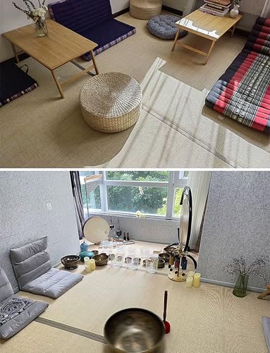 Tapis de sol marron tissé main 90x180 polyvalent epais pour interieur exterieur