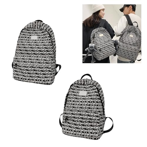 Sac à dos nylon grande capacité noir style décontracté - 4