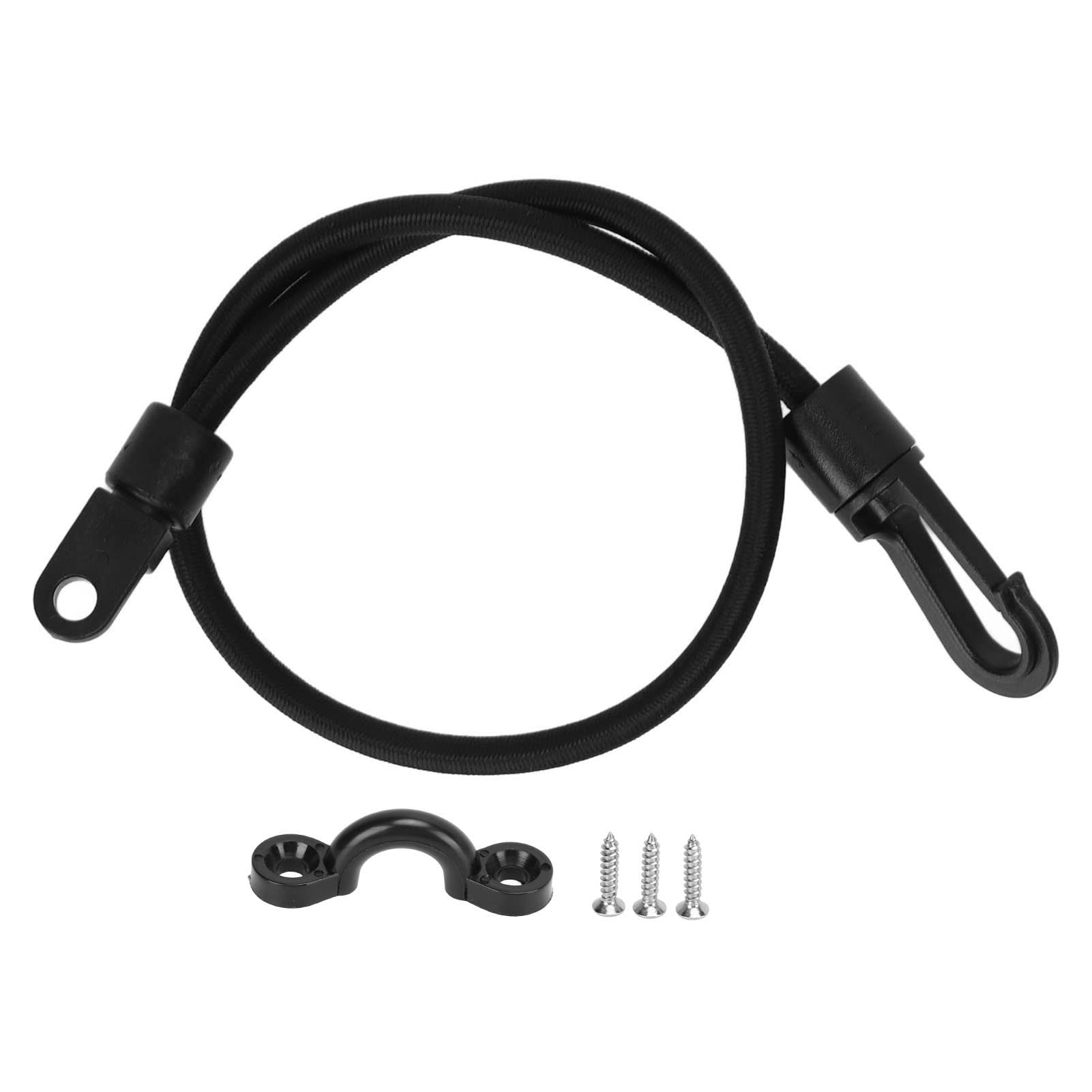 Lybunair Secure Paddle & Rod Leash, Elastic Rope with Hook (Black)