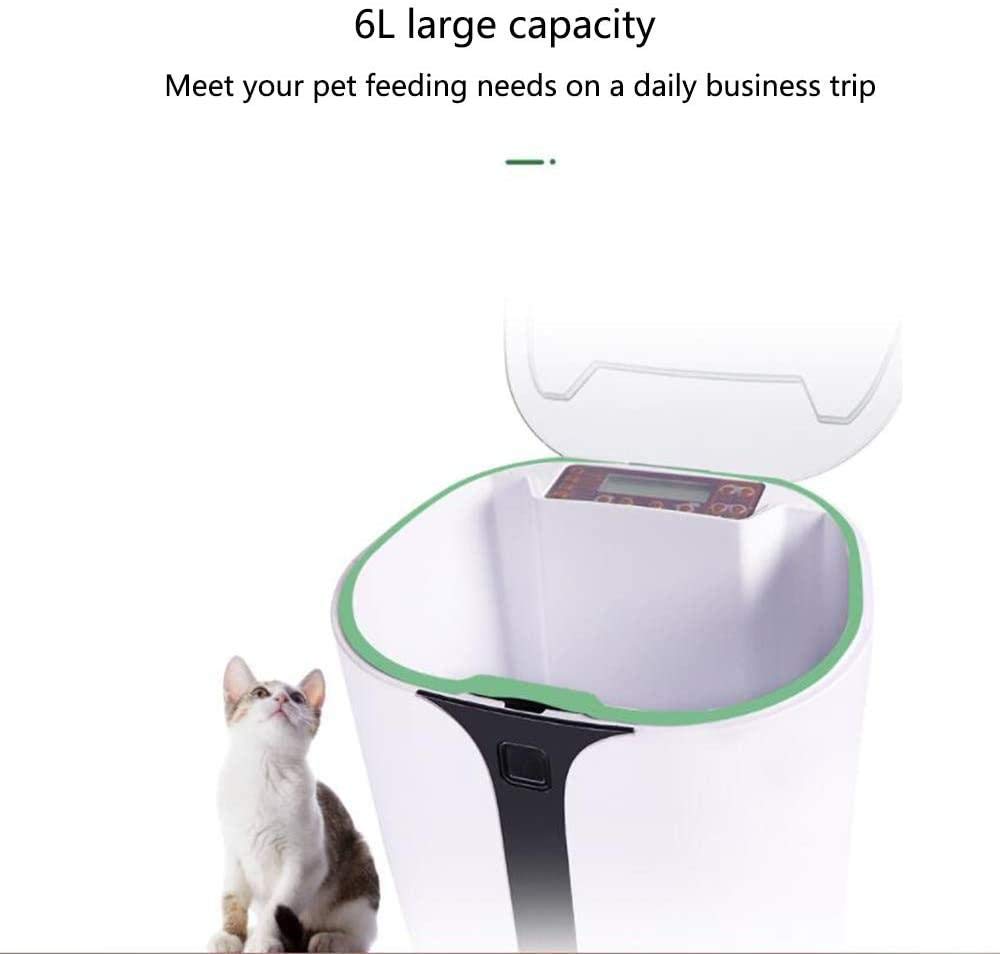Alimentatore Automatico di Gatti Intelligente WiFi 6L Tempi di Grande capacità Quantificazione cronometrata Registrazione Lavabile Anti-Card Remote Control