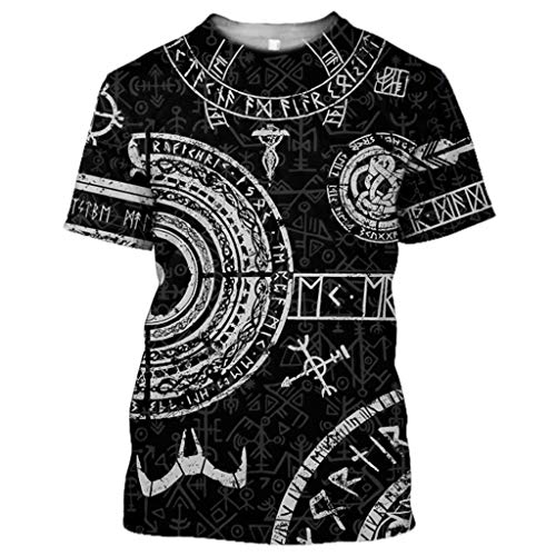 Fandao Camiseta de la Runa de la Brújula Vikinga del Símbolo de la Mitología Nórdica, Tshirt Nudo Celta, Playa de Arena, Top Deportivo de Manga Corta Ciclista, Primavera, Verano, Otoño,L Cover
