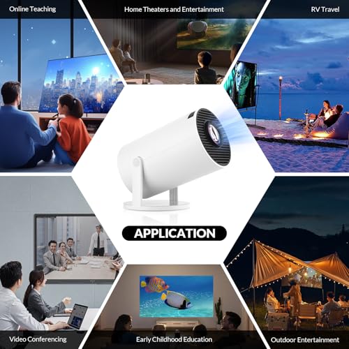 Mini Portable Projector with 4K Full HD, Keystone Correction, WiFi, Bluetooth, Android 11.0 OS - for Outdoor and Home Use
