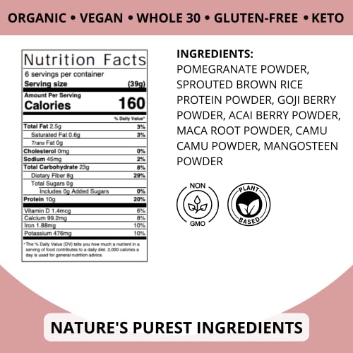 Philosophie Plant Based Superfood Powder - Vegan Protein Powder With Rice Protein, Maca Root Powder & Acai Berry - Organic Dairy Free Superfood Blend - Protein Powder Without Artificial Sweeteners #TOP4