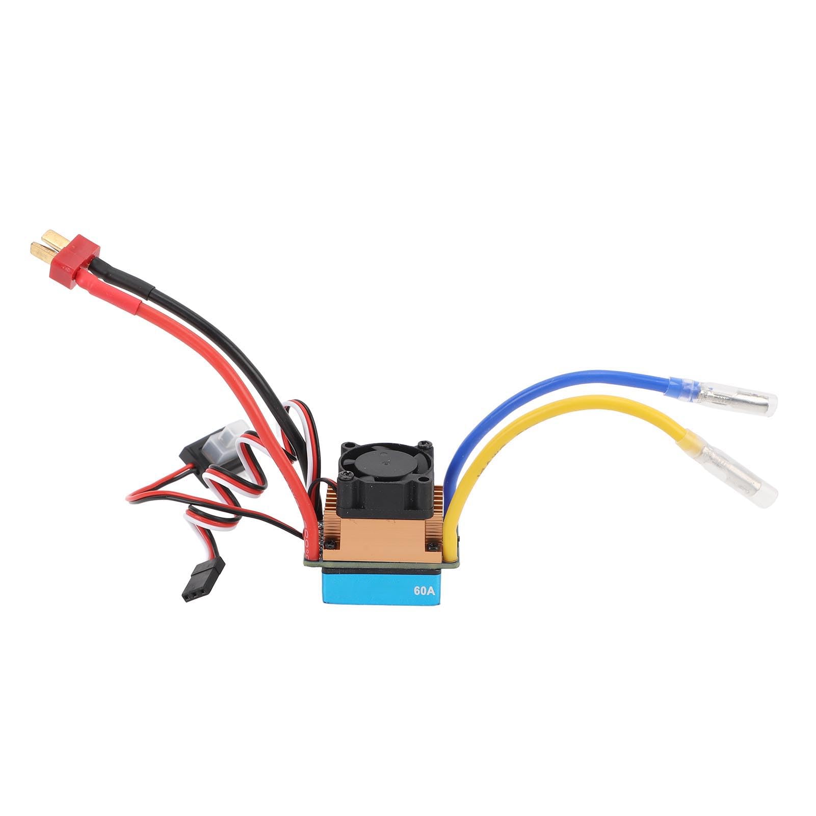 ESC brossé 480A , Contrôleur de Vitesse brossé ESC, Contrôleur de Vitesse d'étalonnage Automatique de la Plage d'accélérateur, 3 Modes pour Bateau 1/10 RC