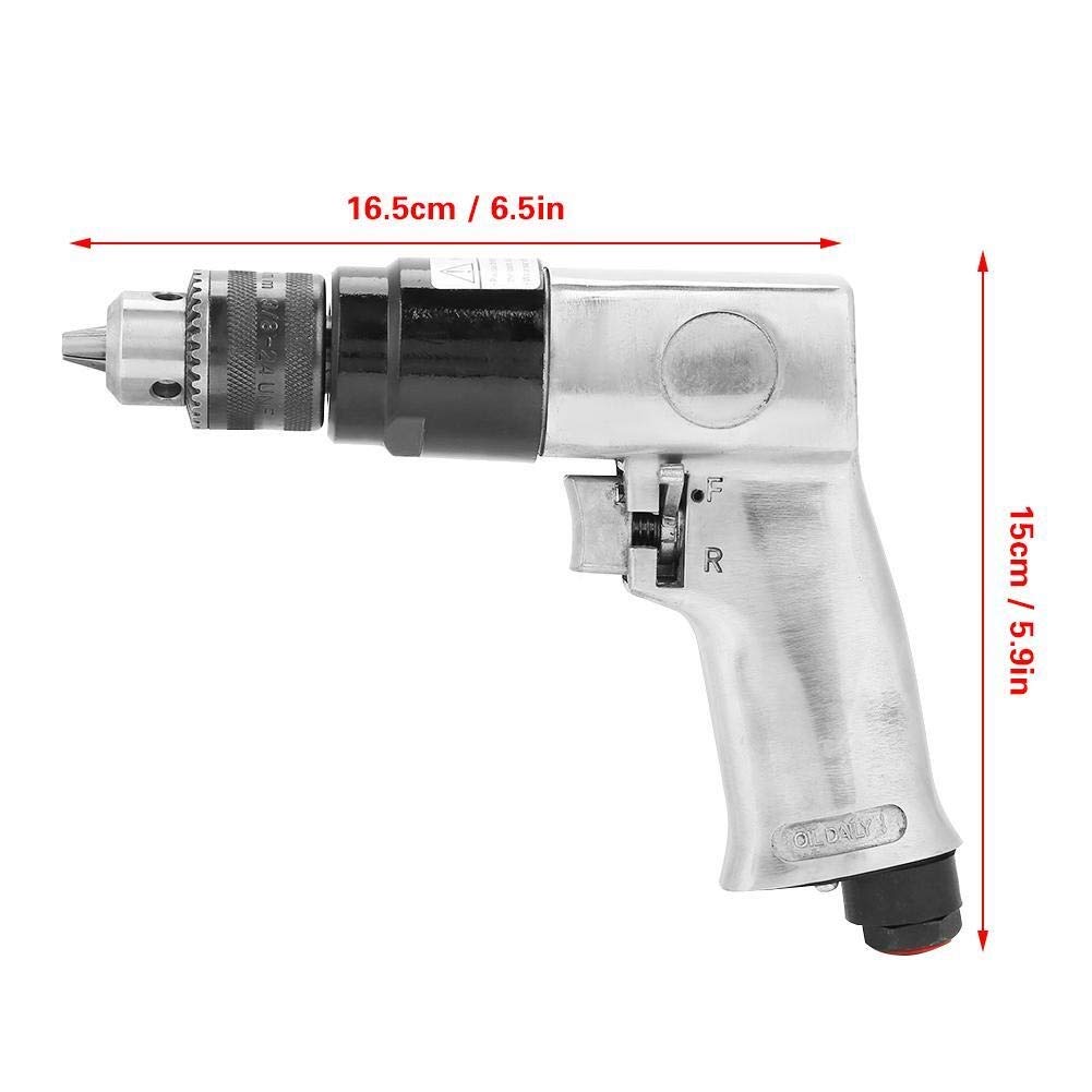 Broco - Strumento pneumatico, 3/8", 1700 rpm, ad alta velocità pneumatica, Trapano reversibile, rotazione d'aria, strumento per foro di perforazione