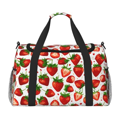 Sac de week-end fraise à grande capacité pour articles personnels de voyage