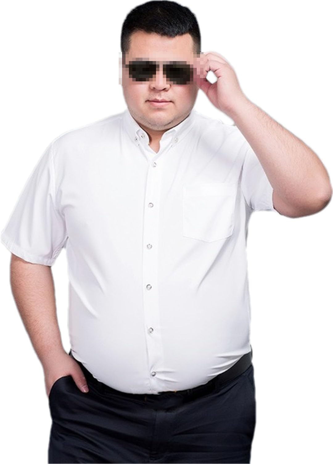 Camisas de vestir de boda para hombre, manga corta, talla grande, formal