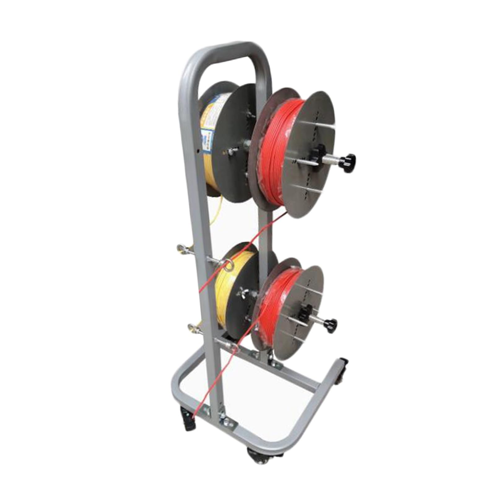 WDSOPK 4 Axle Reel Holder/Dispenser,Wire Spool Rack with Brake Wheels,Electrical Wire Spool Holder Cart,Independent Bearing for Industrial