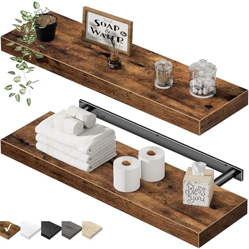 QEEIG Floating Shelves for Wall 23.6" Long - Wall Mounted Shelf B...
