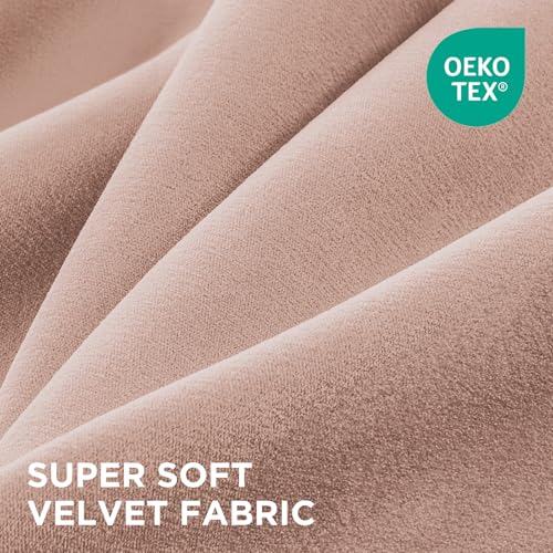 Image of Joydeco Candy Pink Velvet Curtains 90 Inch Curtains 2 Panels Set, Thermal Insulated Room Darkening Curtains for Bedroom Living Room, Soft Luxury Curtains Rod Pocket, 52W x 90L