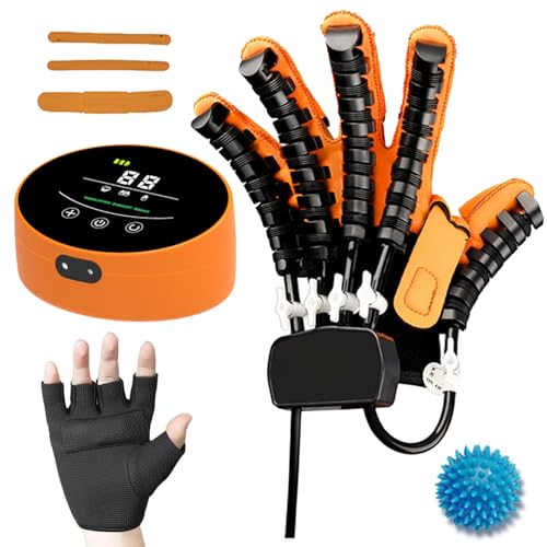 Guantes Rehabilitador Para Mano Guantes De Fisioterapia Para ParáLisis Cerebral Infarto Cerebral MúLtiples Modos De Entrenamiento Equipo Fisioterapia Para Terapia Fisi(Size:Mano izquierda XXL,Color:A)