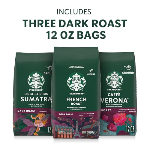 Starbucks Ground Coffee, Dark Roast Hot or Iced Coffee, Variety Pack, Three 12 oz Bags​ - image 2