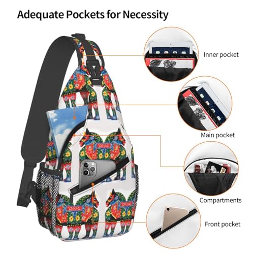 Mochila tipo sling negra para senderismo y viajes miniatura 3