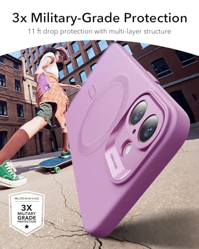 Image of ESR for iPhone16 Case with MagSafe, Supports Magnetic Charging, Smooth & Slim Silicone Case, Shockproof, Full Screen and Camera Protection, Soft Microfiber Lining,Pink