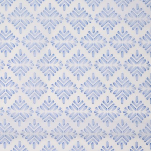 Image of Wakefit PEVA Plastic Printed Shower Curtain 7 Feet | 12 Free Hooks | No Smell, Toxin Free PEVA Plastic | Waterproof Bathroom Curtain | Curtain for Balcony | Height 7ft & Width 6ft | Flake Blue