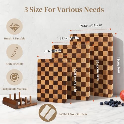 Set de tablas de cortar madera rectangular 3 piezas miniatura 4