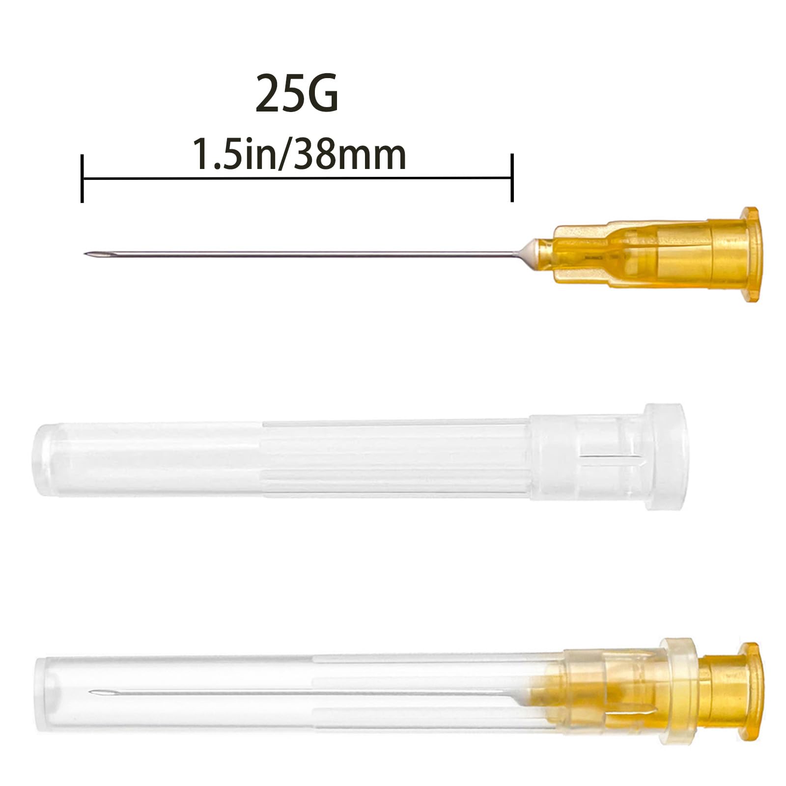 100 Pack 25 G 1.5 inch Needle for Science Laboratory, Refilling Liquid, Inks, Individually Packaged