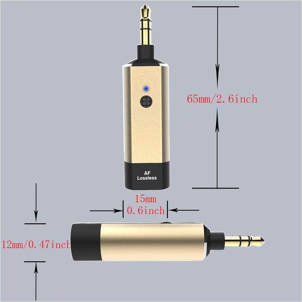 AF Lossless Bluetooth Transmitter with AUX 3.5mm Jack for iPod and TV and MP3 and PC and PS4 and Nintendo Switch, Wireless Audio Adapter Compatible with Bluetooth Headphone and Bluetooth Speaker : Electronics