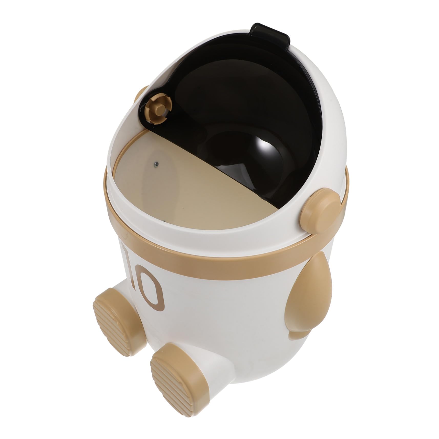 Tragbarer Mülleimer mit Deckel und Stilvollem Astronauten Design aus Kunststoff Praktischer Abfalleimer für Auto Büro und Zuhause mit Bequemem Stauraum