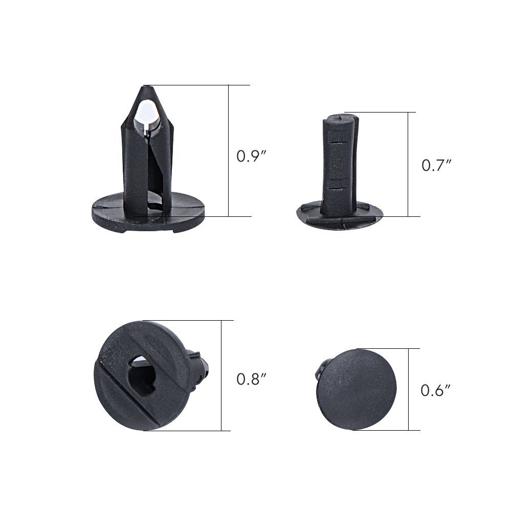 Hooke Road Grill Fastener Retainer Clips Grille Plastic Bolts Tube Hole