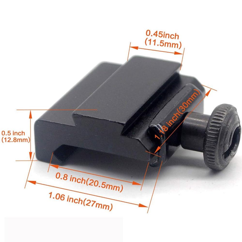 RALSPEC 2 x Quick Detach 20mm Weaver Picatinny to 11mm Dovetail Scope Rail Adapter Mount Riser Base Converter QD - Image 2