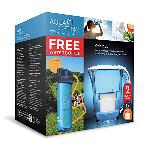 Aqua Optima EJ0622 Oria Waterkruik + 1 60 dagfilter + 1 gratis hydratatiefles, kunststof