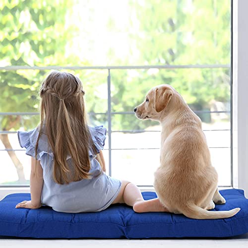 Giantex Adjustable Floor Gaming Sofa Chair 14-Position Cushioned Folding Lazy Recliner High Resilience Sponge, Breathable Cotton & Linen Fabric Sleeper Bed Couch Recliner With Removable Cover (Navy) #TOP4