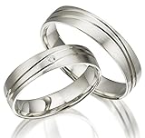  2 x 375 Trauringe Weißgold ECHT GOLD Eheringe schlichte Trauringe LM.23