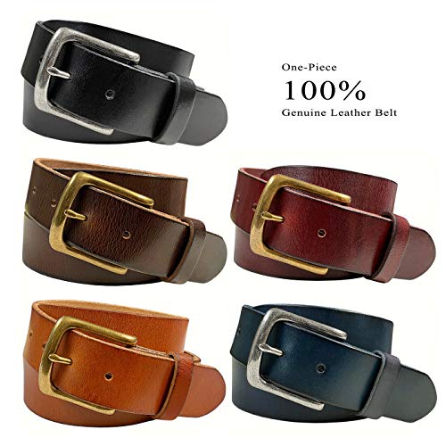 BS040-CX160 Morgan Genuine Full Grain One-Piece 100% Genuine Leather Belt Casual Belt1-1/2"(38mm) Wide2
