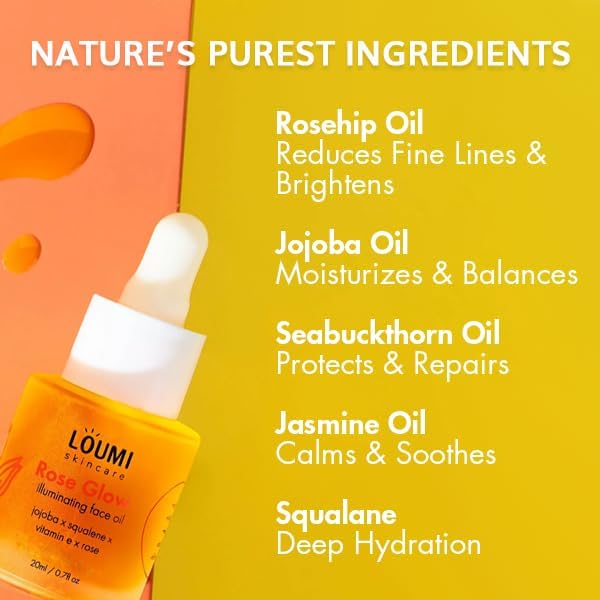 Miniatura 5 de LOUMI Skincare Daily Duo - Gotas de retinol Rose Glow and Revive - Aceite facial hidratante - Hidratación ligera - Vegano, sin parabenos, sin