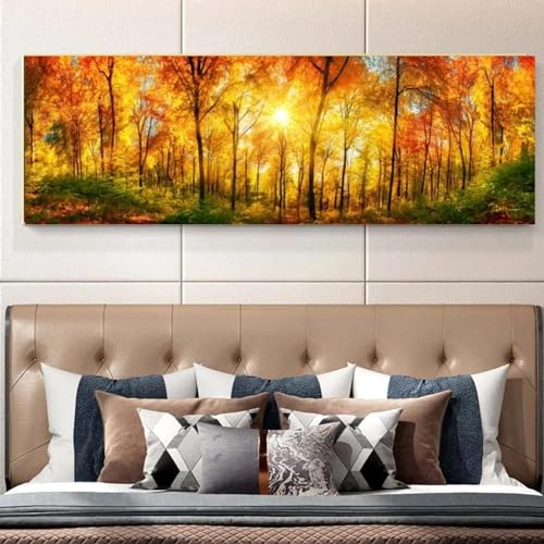 Impression sur toile forêt lumineuse pour grand mur de salon