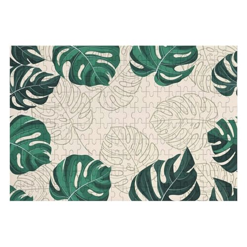 緑の植物スタイル 木製パズル 知育玩具 大人向/子供向/初心者向け パズル 減圧 誕生日 壁飾り 贈り物 200ピース