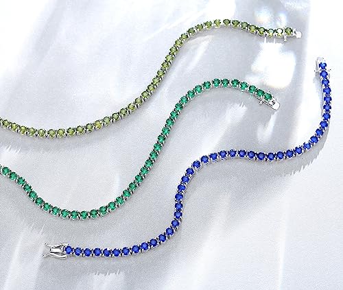 FANCIME Birthstone Tennis Bracelet, 14K Gold Plated Tennis Bracelets for Women, Fine Jewellery Wedding Bridal Prom Birthday Gift for Her Women Girls, Length 7.5 Inch, Width 4mm - Image 4