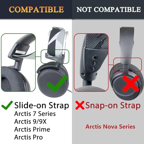 Image of SOULWIT Flexible Fabric Replacement Headband for SteelSeries Arctis 7 /7+ /7X /7X+ /7P /7P+ /9 /9X /Pro /Prime Gaming Headset, Headphones Replacement Band, Headstrap Head Cushion Pad Repair Part - Red Storm