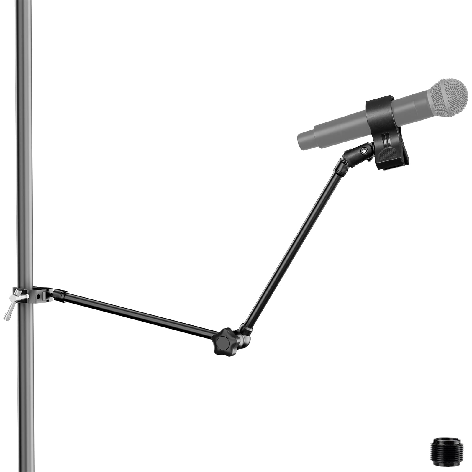 Mippko Microphone Stand Holder,21.5" Long Flexible Adjustable Magic Arm Super Crab Clamp Mic Clip 3/8"-16 to 5/8"-27 Adapter Mount,Compatible with Shure/Fifine /AT2020 /Pyle/Blue Snowball/Razer
