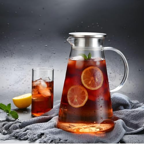 Image of Premium Water and Juice Glass & Borosilicate Jug Set Combo [6 Piece Glass 350ML & 1 Piece Jug 1.8 Liter] Transparent Pitcher Set for Dining Table, Home & Restaurant,Party (MTS - 02)