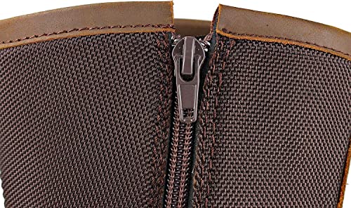 Osstone OS-5008-1-H-BROWN-IT Moto Boots For Men Designer Fashion Zipper-Up Leather Chukka Western Boots Casual Shoes Os-5008-1-H-Brown Us 10 thumb #7