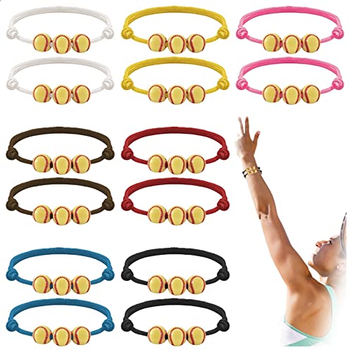 Pulsera de softball cómoda y ajustable con cuentas amarillas que no se rompe 7