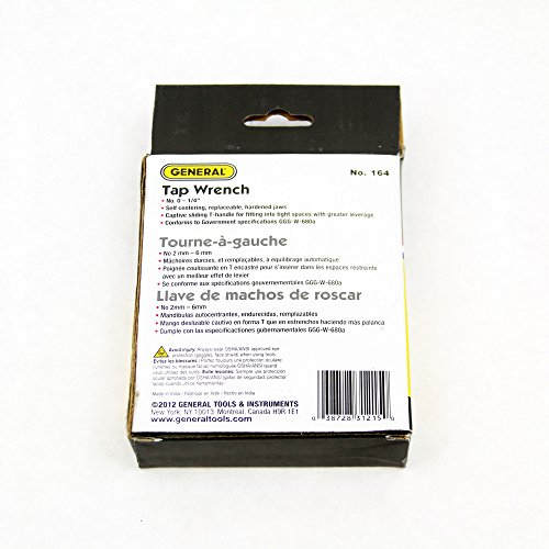 Image of General Tools 164 Plain Tap Wrench, Capacity No. 0 to 1 /4-Inch