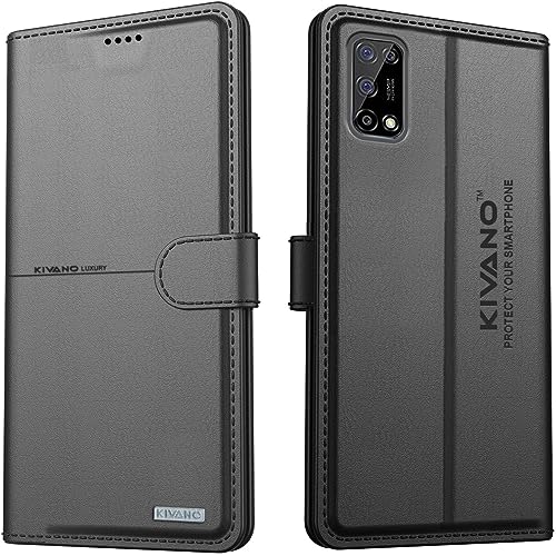 Image of KIVANO Compatible with Realme 7 / Realme Narzo 20 Pro Flip Cover | Leather Finish | Inside Pockets & Inbuilt Stand | Shockproof Wallet Style Magnetic Closure Back Cover Case