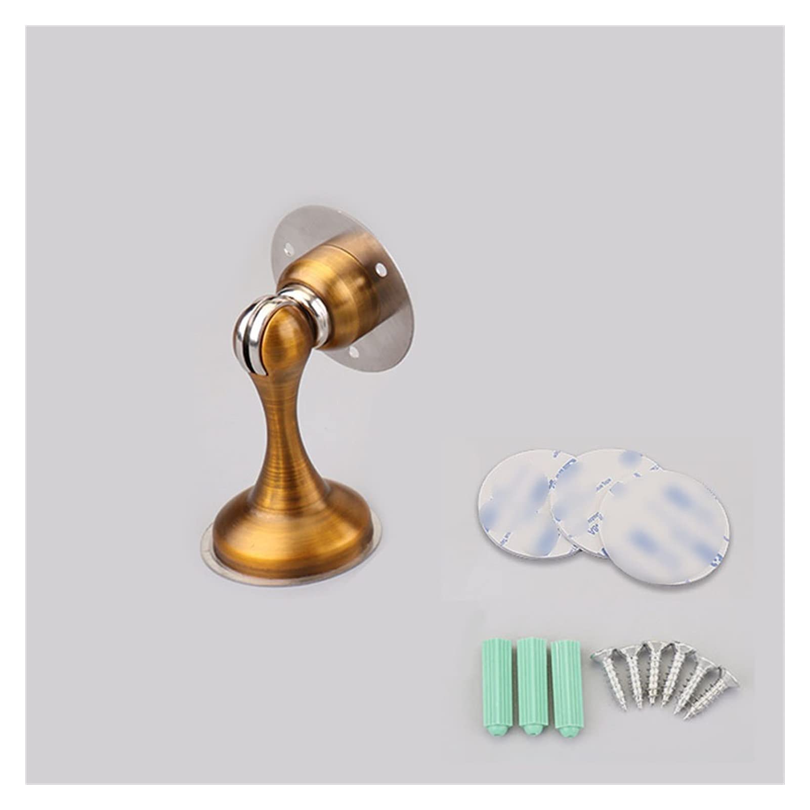 Nvsfzgiyg Brass Self-Adhesive Door Stopper,Bumper Buffer, Stainless Steel Wall Mounted Suction Furniture Hardware(Brass)