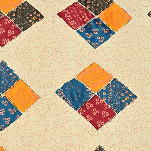 Image of 100% Cotton Single Bedsheet with 1 Pillow Cover | 240 TC Pure Cotton Flat Bed Sheet | Traditional Jaipuri Printed Bedding Set | Soft & Breathable | 60 x 90 Inch (Rangmahal Single 71)