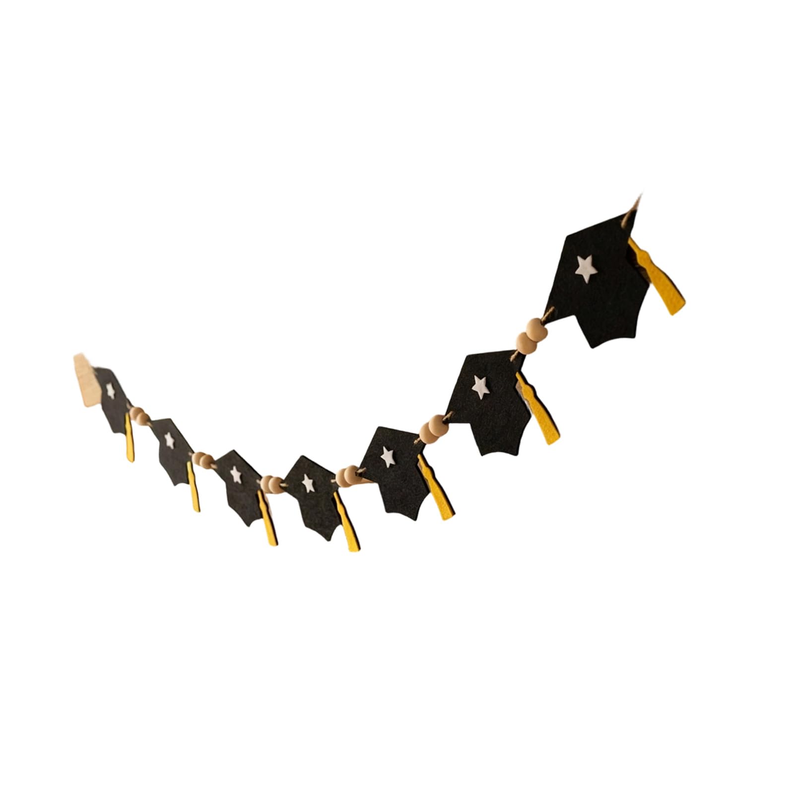 Sbshiouu D Felt Graduation Pennant Ornament With Wooden Beads For Graduation Party Ecoration An Photography Backdrops Eck
