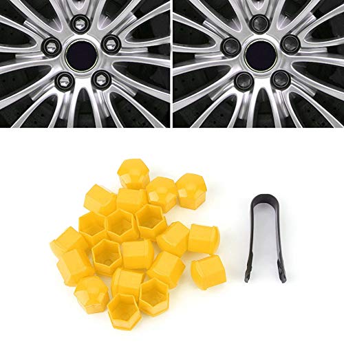 KIMISS Copri Bullone Ruota 19mm Cromati - 20 Pezzi Con 2 Strumenti Di Rimozione - Tappi In Plastica ABS Per Auto - 2
