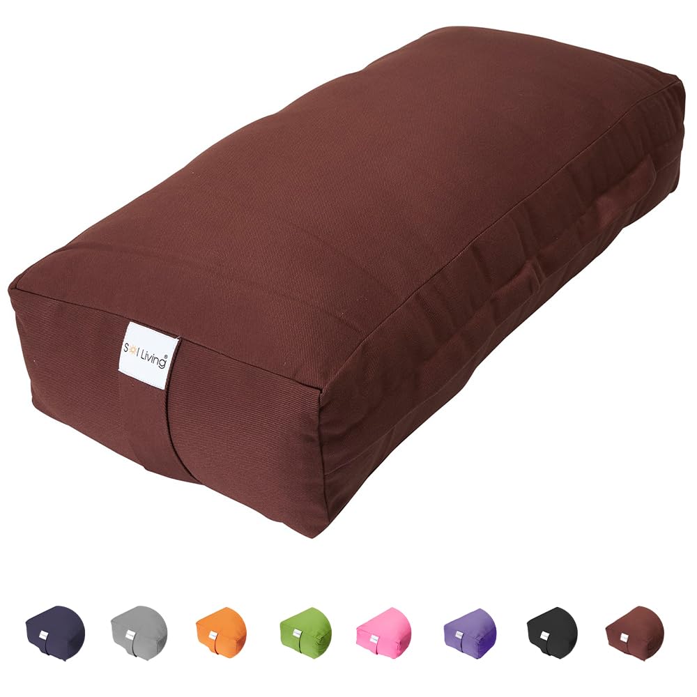 Sol Living Yoga Bolster Pillow Rectangular Meditation Cushion Cotton Meditation Accessories for Restorative Yoga Meditation Pillow Yoga Pillow Firm Body Pillow Bolster Pillow for Legs Removable Cover