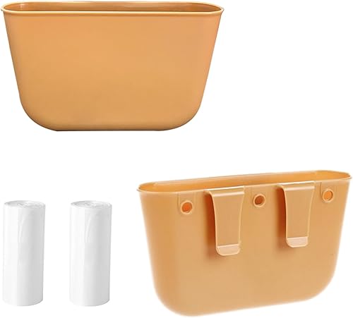 Augeny 2 cubos de basura para automóvil con bolsa de basura enrollable, bolsillos de almacenamiento para colgar, organizador a prueba de fugas,