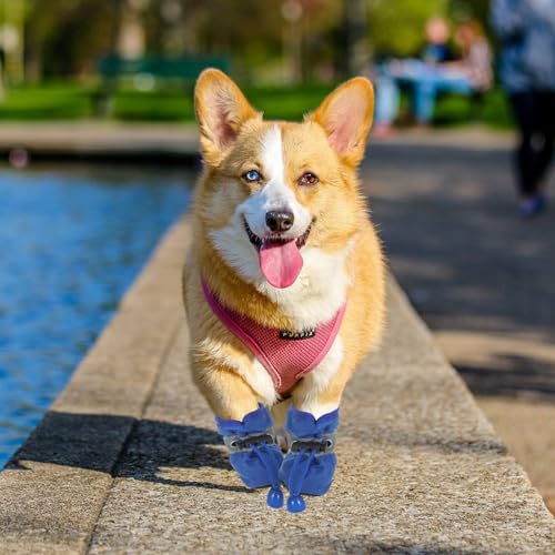 UKCOCO Waterproof Dog Boots L for Small to Medium Dogs All-Weather Anti-Slip Pet Shoes for Hiking Running Paw Protection Easy to Wear - Image 3