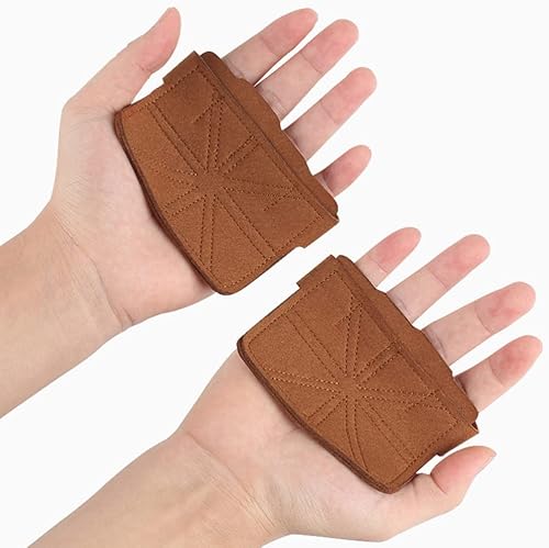 Miniatura 9 de INOOMP 1 par de almohadillas de agarre de levantamiento de pesas para levantamiento de pesas, agarre de potencia, guantes de entrenamiento para