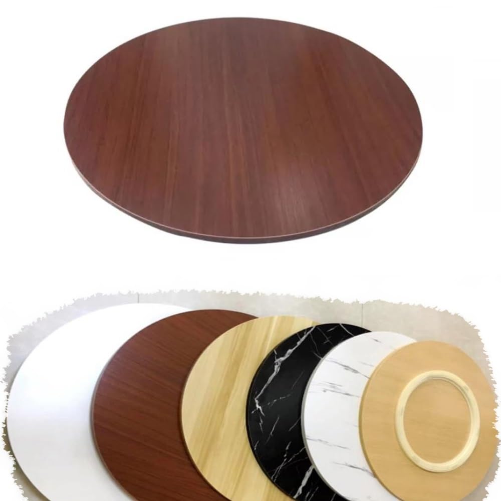 CIOINTNFCG 20in 30in 40in Dining Table Serving Tray Wood Lazy Susan Rotating Plate Large Tabletop Turntable Round Kitchen Table Swivel Tray(Redwood color,70cm/27in)